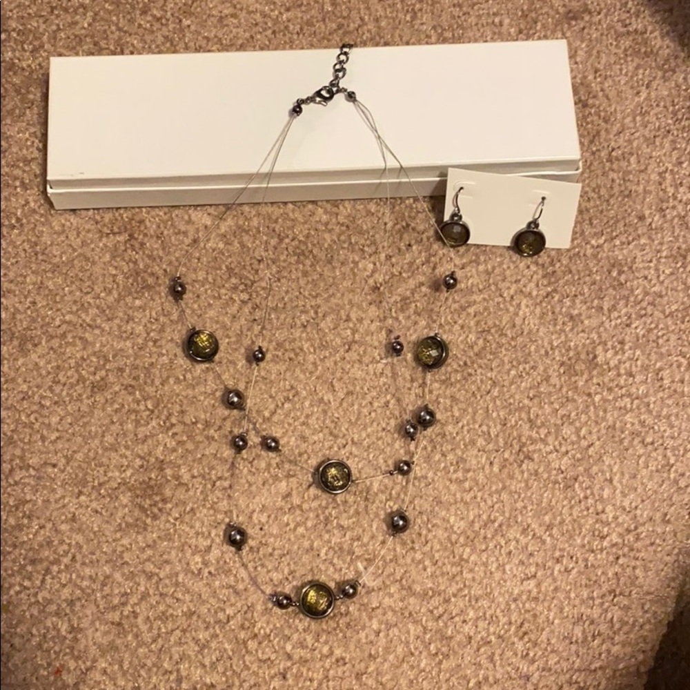 Statement necklace and earrings!